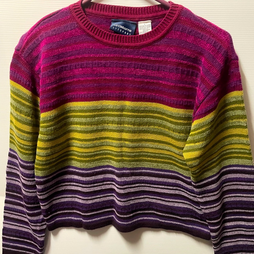Sweater magenta/green/purple